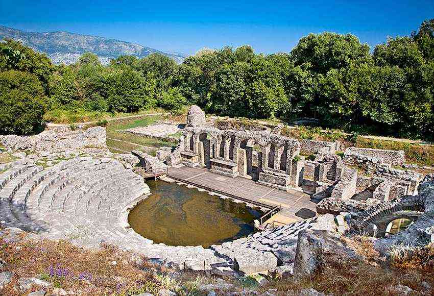 The ruins of the city of Butrint are a good place to relax and study history
